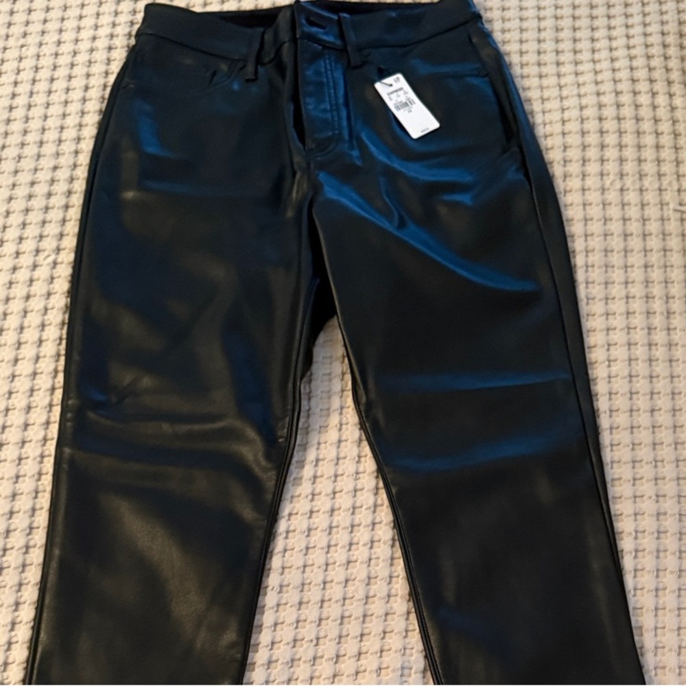 Express Black Faux Leather Trousers
